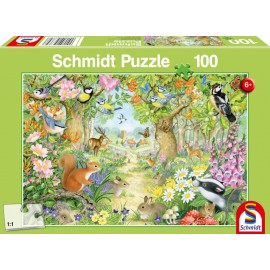 Schmidt Spiele Puzzle Tiere im Wald, 100 Teile