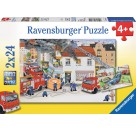 Ravensburger 08851 Puzzle Bei der Feuerwehr 2 x 24 Teile