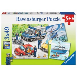 Ravensburger 09221 Puzzle Polizeieinsatz 3 x 49 Teile