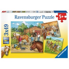 Ravensburger 09237 Puzzle Mein Reiterhof 3 x 49 Teile