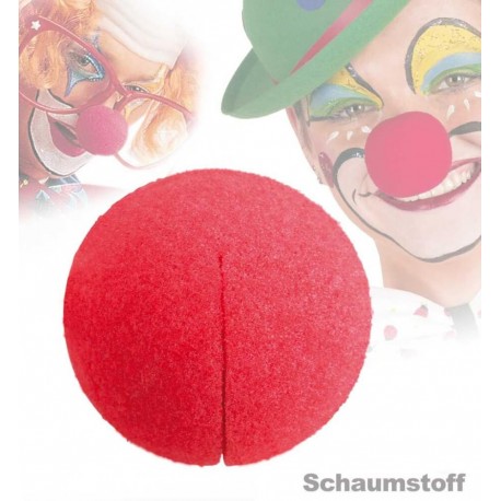 Clownnase Schaumstoff, rot, zum Aufstecken