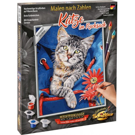 Malen nach Zahlen - Katze im Rucksack