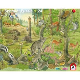 2er Set Rahmenpuzzles Tiere im Wald 24 Teile/Tiere auf der Wiese 40 Teile