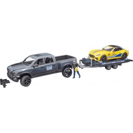 Bruder 02504 RAM 2500 Power Wagon und BRUDER Roadster Racing Team