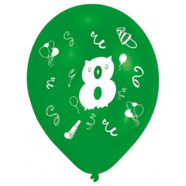 8 Latexballons 8 2-seitig bedruckt 25,4 cm/10''