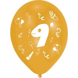 8 Latexballons 9 2-seitig bedruckt 25,4 cm/10''