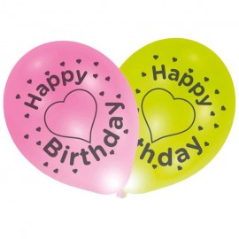4 Ballons Ballominate Happy Birthday Herz 27,5 cm/11''
