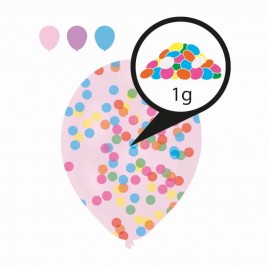 6 Latexballons Droplets Juvenile Konfetti-Füllung Bunt Papier 27,5 cm / 11''