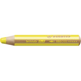 Buntstift, Wasserfarbe & Wachsmalkreide - STABILO woody 3 in 1 - Einzelstift - gelb