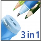 Ergonomischer Dosen-Spitzer für Linkshänder - STABILO EASYsharpener - 3 in 1 - blau