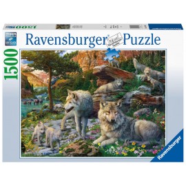 Ravensburger 16598 Puzzle Wolfsrudel im Frühlingserwachen