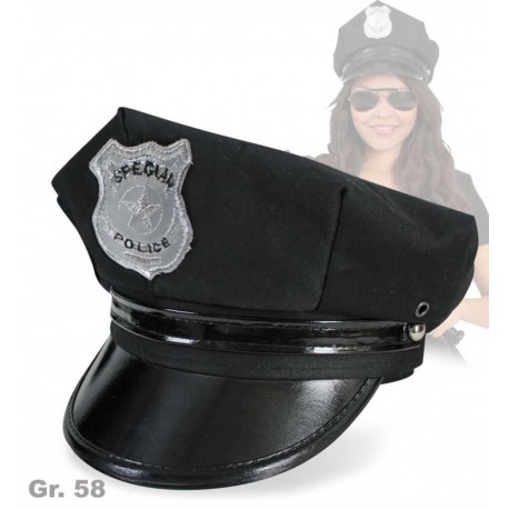 FRIES - Polizeimütze schwarz, Gr. 58 cm