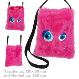 FRIES - Plüschtasche Monster pink, 26 x 30 cm