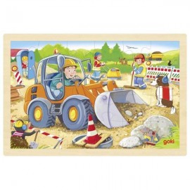 GoKi Einlegepuzzle Baustelle