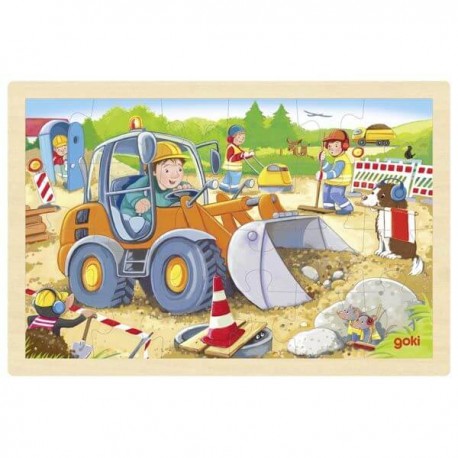 GoKi Einlegepuzzle Baustelle