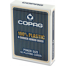 ASS COPAG® 100% Plastik Poker Jumbo Index blau.Kartenspiel