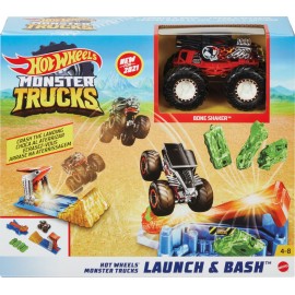 Mattel GVK08 Hot Wheels Monster Trucks Startrampen-Crash