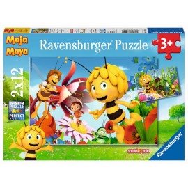 Ravensburger 07594 Puzzle Biene Maja auf der Blumewiese 2 x 12 Teile