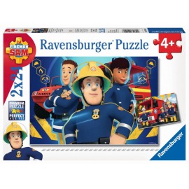 Ravensburger 09042 Puzzle Feuerwehrmann Sam hilft dir in der Not 2 x 24 Teile