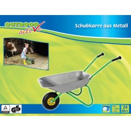 Outdoor active Schubkarre-Metall, silber/grün