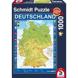 Schmidt Spiele Puzzle Standard 1.000 Teile, Deutschlandkarte