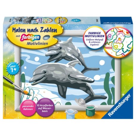 Ravensburger 28468 Malen nach Zahlen Freundliche Delfine Serie E