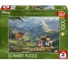 Schmidt Spiele 59938 Puzzle Disney, Mickey & Minnie in den Alpen 1000 Teile