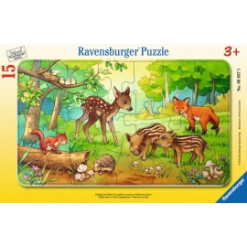 Ravensburger 06376 Rahmenpuzzle Tierkinder des Waldes 15 Teile
