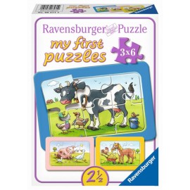 Ravensburger 06571 My first Puzzle Gute Tierfreunde 3 x 6 Teile