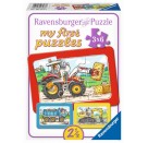 Ravensburger 06573 My first Puzzle Bagger, Traktor und Kipplader 3 x 6 Teile