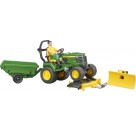 Bruder 62104 bworld John Deere Aufsitzrasenmäher mit Anhänger