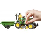 Bruder 62104 bworld John Deere Aufsitzrasenmäher mit Anhänger