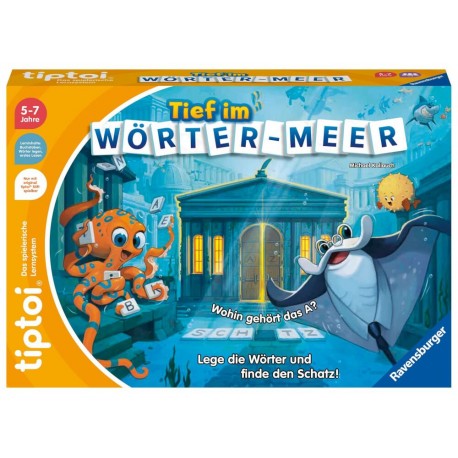 Ravensburger tiptoi 00103 Tief im Wörter-Meer, Spiel für Kinder von 5-7 Jahren, für 1-4 Spieler