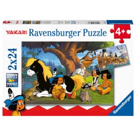 Ravensburger Kinderpuzzle 05577 - Yakari und seine Freunde - 2x24 Teile Yakari Puzzle für Kinder ab