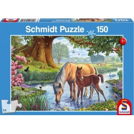 Schmidt Spiele Puzzle Pferde am Bach, 150 Teile