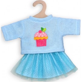 Puppen-Pullover und Tüllrock Cupcake, klein, Gr. 28-35 cm