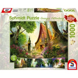 Schmidt Spiele 59909 Puzzle Georgia Fellenberg  Haus auf der Lichtung 1000 Teile