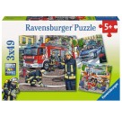 Ravensburger 09335 Puzzle Helfer in der Not 3 x 49 Teile