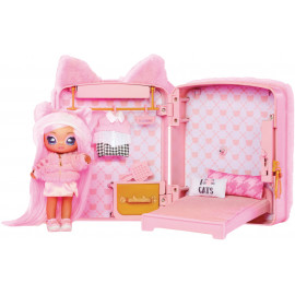 Na! Na! Na! Surprise 3-in-1  Backpack Bedroom Series 3 Playset- Pink Kitty