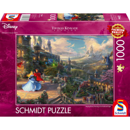 Schmidt Spiele 57369 Disney, Sleeping Beauty Dancing in The Enchanted Light, Thomas Kinkade Puzzle 1