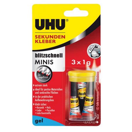 UHU Sekundenkl.mini gel 3x1g