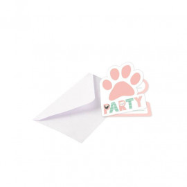 8 Einladungskarten & Umschläge Hello Pets Papier 8 x 14 c