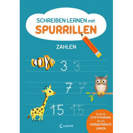 Schreiben lernen mit Spurrillen - Zahlen