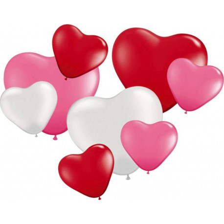 8 Herzballons, sortiert
