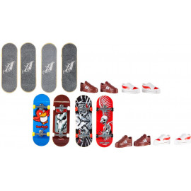 Mattel HGT84 Hot Wheels Skate Fingerboard + Shoe 4-Pack, sortiert