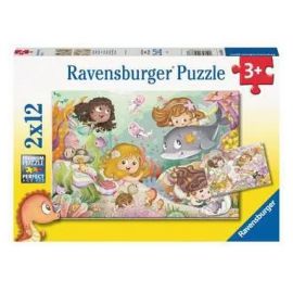 Ravensburger Kinderpuzzle - 05663 Kleine Feen und Meerjungfrauen - 2x12 Teile Puzzle für Kinder ab 3