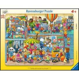Ravensburger Kinderpuzzle - 05664 Tierischer Spielzeugladen - 30-48 Teile Rahmenpuzzle für Kinder ab