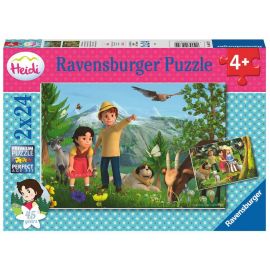 Ravensburger Kinderpuzzle 05672 - Heidi's Abenteuer - 2x24 Teile Heidi Puzzle für Kinder ab 4 Jahren
