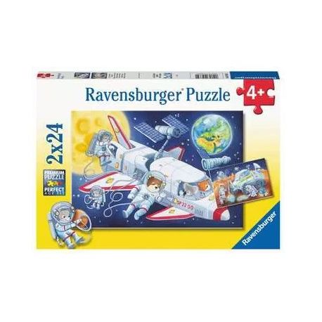 Ravensburger Kinderpuzzle - 05665 Reise durch den Weltraum - 2x24 Teile Puzzle für Kinder ab 4 Jahre