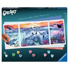 Ravensburger Malen nach Zahlen 23577 – Dolphins at Sunset – ab 14 Jahren